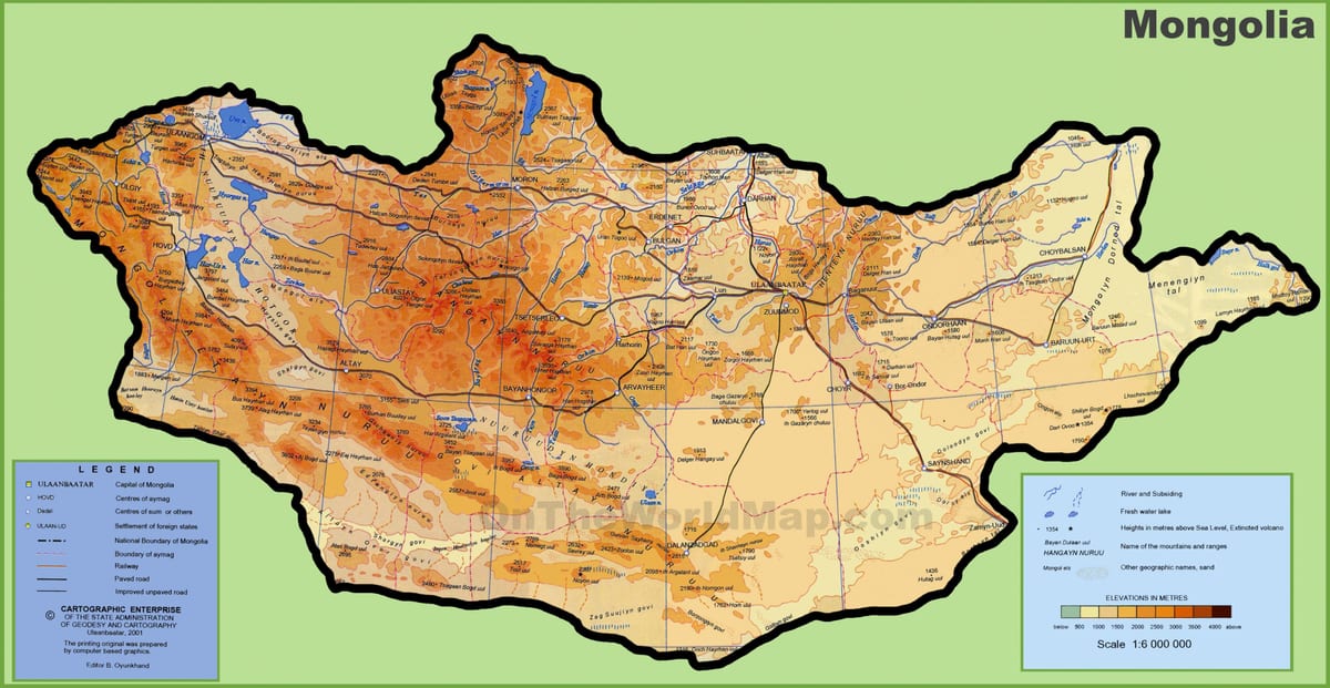 மங்கோலியா வரைபடம் இடம்