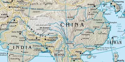 மங்கோலியன் பீடபூமியில் வரைபடம் இடம்