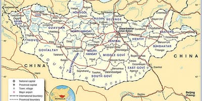 மங்கோலியா சுற்றுலா வரைபடம்
