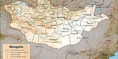 மங்கோலியா புவியியல் வரைபடம்