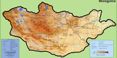 மங்கோலியா வரைபடம் இடம்